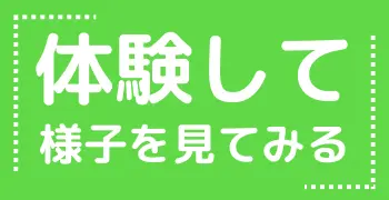 体験して、様子を見てみる